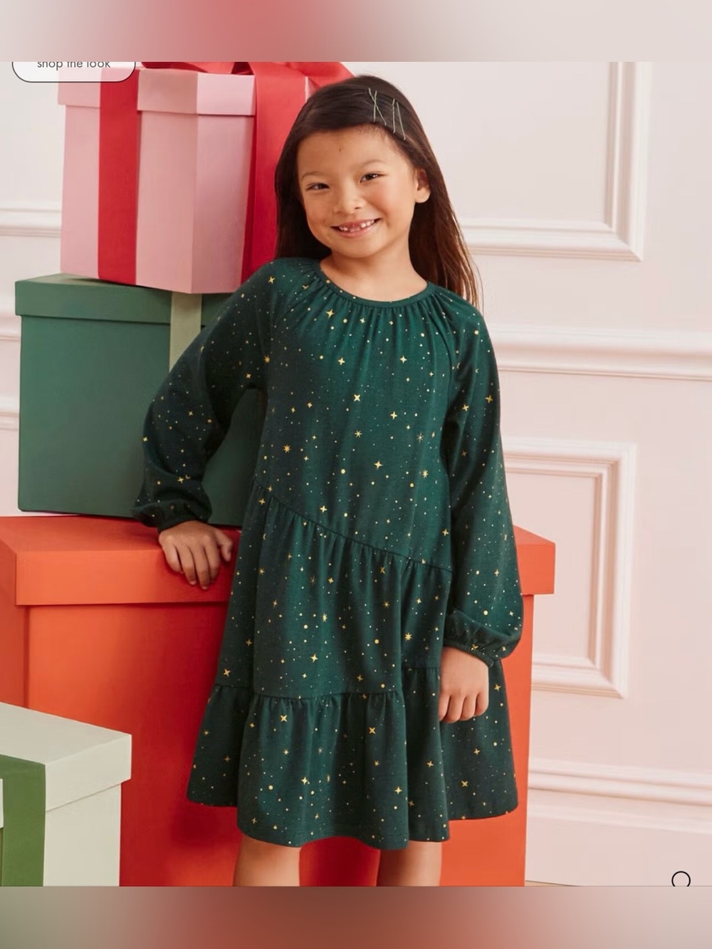 Hanna Andersson Green Tiered Holiday Sparkle Star Dress ✨🎄🆕 - Picture 10 of 10